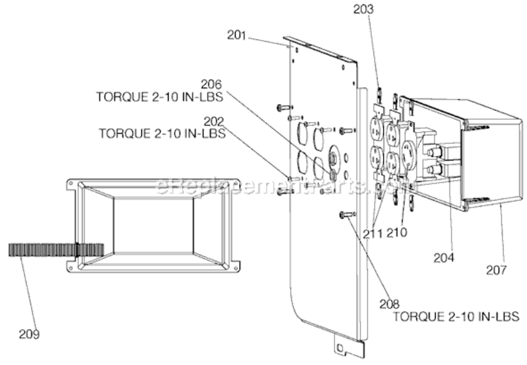 Page D Diagram and Parts List for BSI550-W Type 1 Porter Cable Generator
